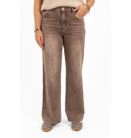 21Jewelz Wide leg jeans - washed bruin