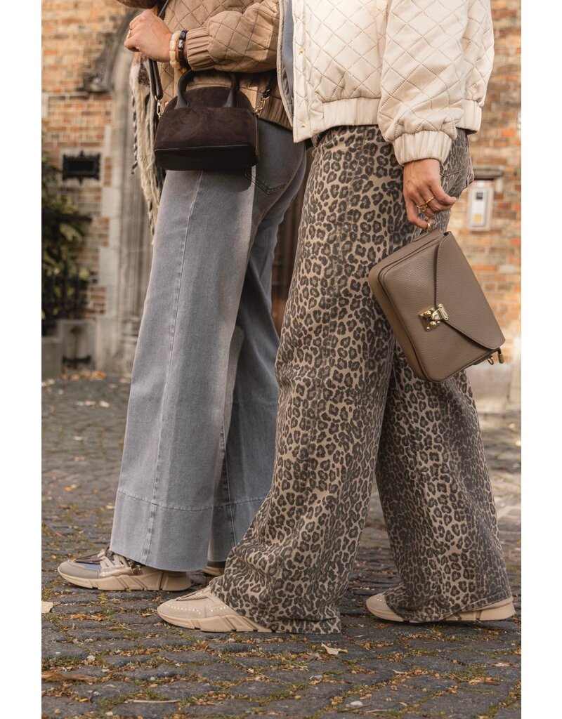 21Jewelz Basic stretch wide leg jeans - panterprint