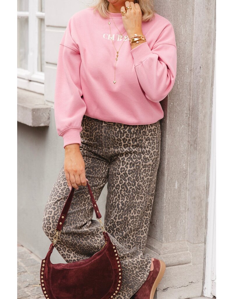 21Jewelz Basic stretch wide leg jeans - panterprint