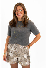 21Jewelz Effen basic truitje met korte mouw - donkergrijs