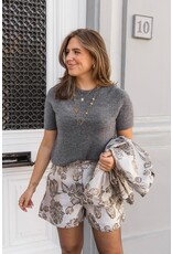 21Jewelz Effen basic truitje met korte mouw - donkergrijs