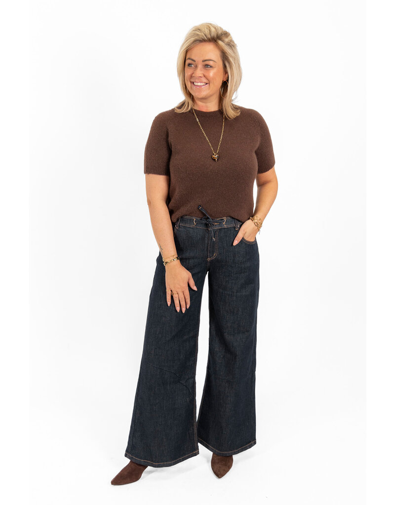 21Jewelz Effen basic truitje met korte mouw - choco bruin