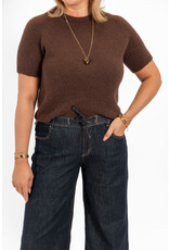 21Jewelz Effen basic truitje met korte mouw - choco bruin