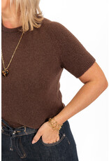 21Jewelz Effen basic truitje met korte mouw - choco bruin