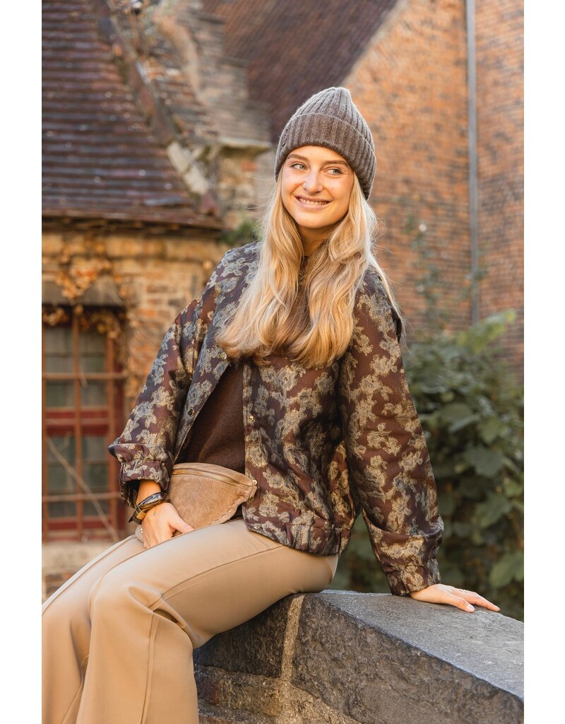21Jewelz Effen basic truitje met korte mouw - choco bruin