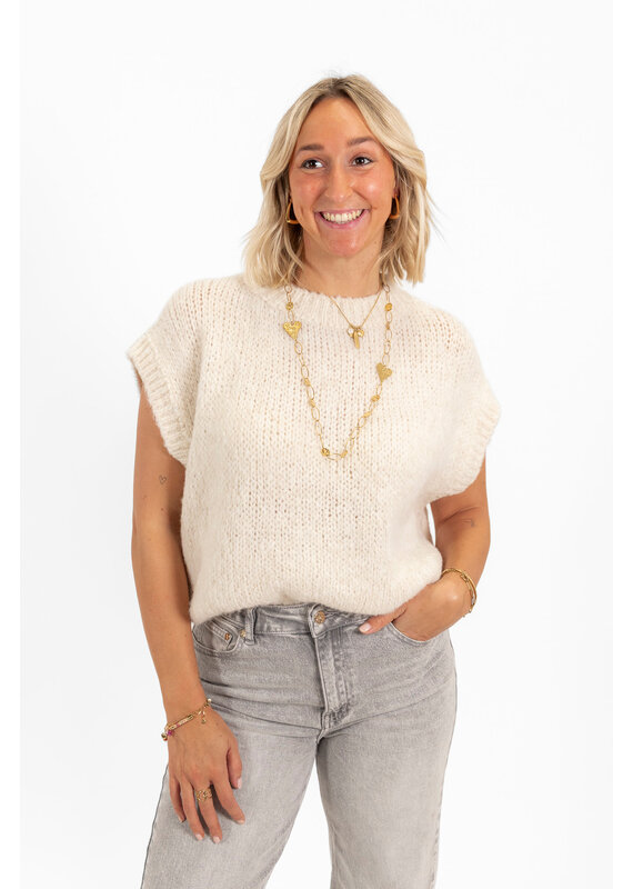 21Jewelz Knitted Spencer - ecru
