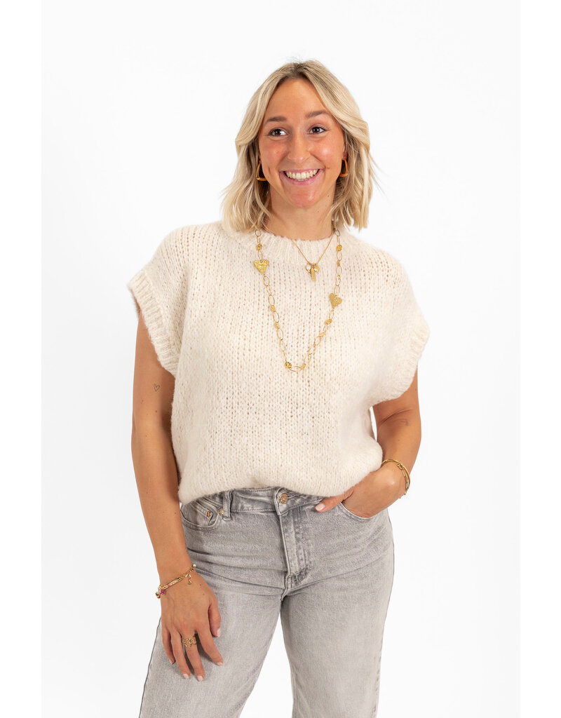 21Jewelz Knitted Spencer - ecru