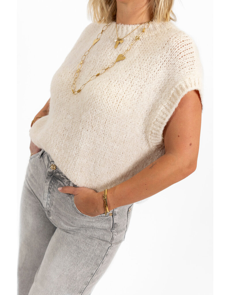 21Jewelz Knitted Spencer - ecru