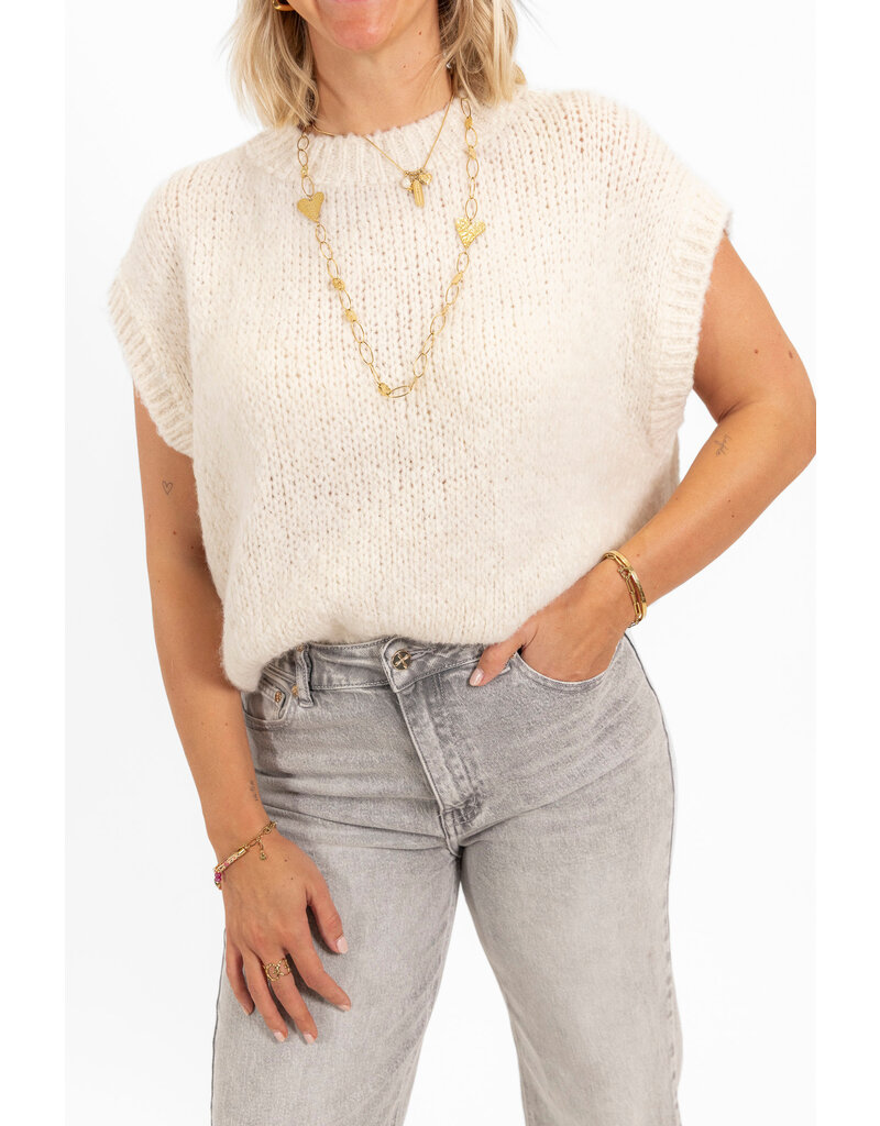 21Jewelz Knitted Spencer - ecru