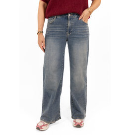 21Jewelz Basic stretch wide leg jeans - donkerblauw
