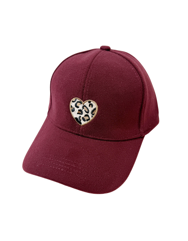 21Jewelz Pet met panterprint hartje - bordeaux