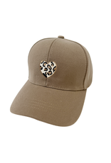 21Jewelz Pet met panterprint hartje - taupe