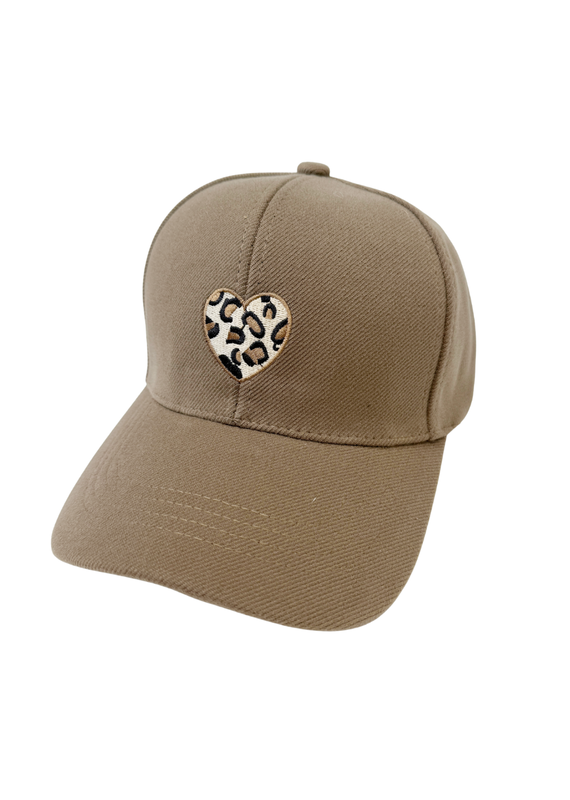 21Jewelz Pet met panterprint hartje - taupe