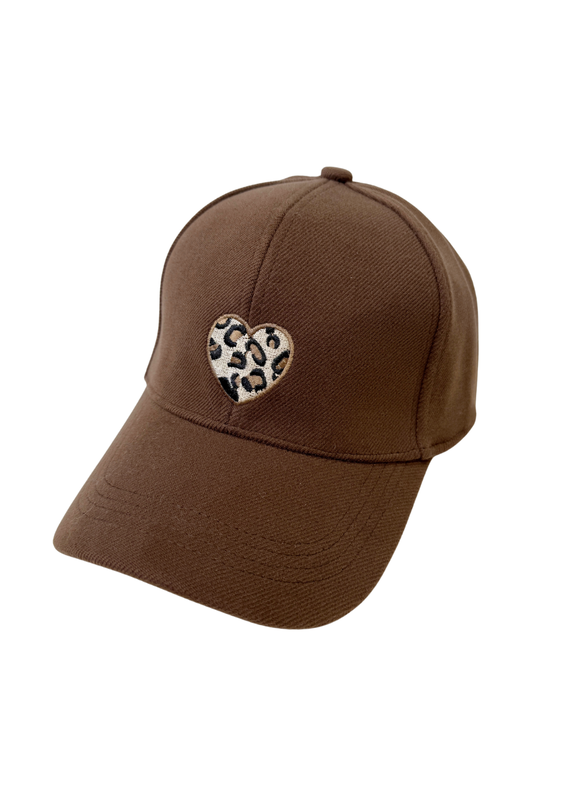21Jewelz Pet met panterprint hartje - bruin