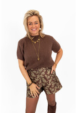 21Jewelz Wollige trui met korte mouw - choco bruin