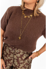 21Jewelz Wollige trui met korte mouw - choco bruin