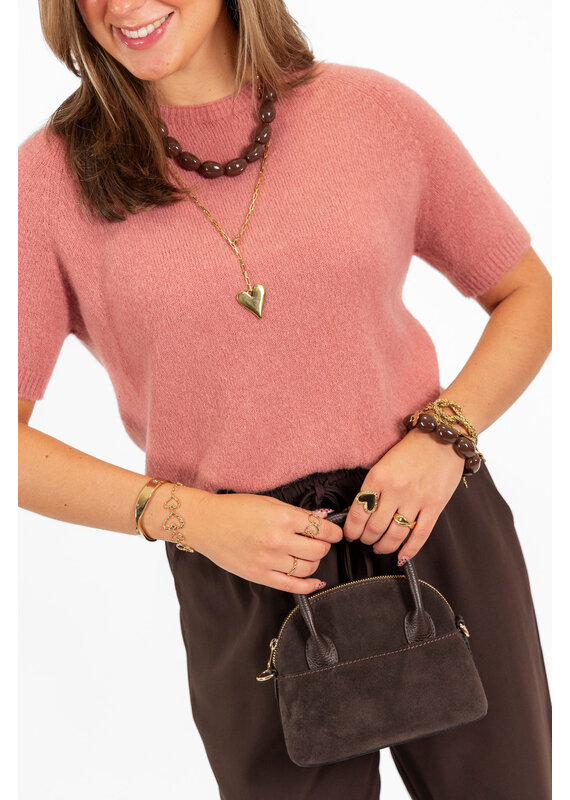 21Jewelz Effen basic truitje met korte mouw - oudroze