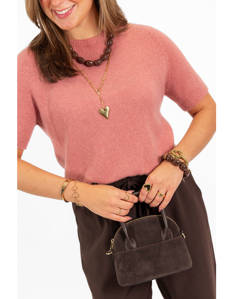 21Jewelz Effen basic truitje met korte mouw - oudroze