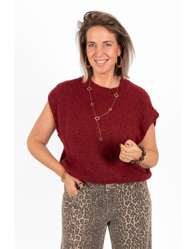 21Jewelz Knitted Spencer - bordeaux