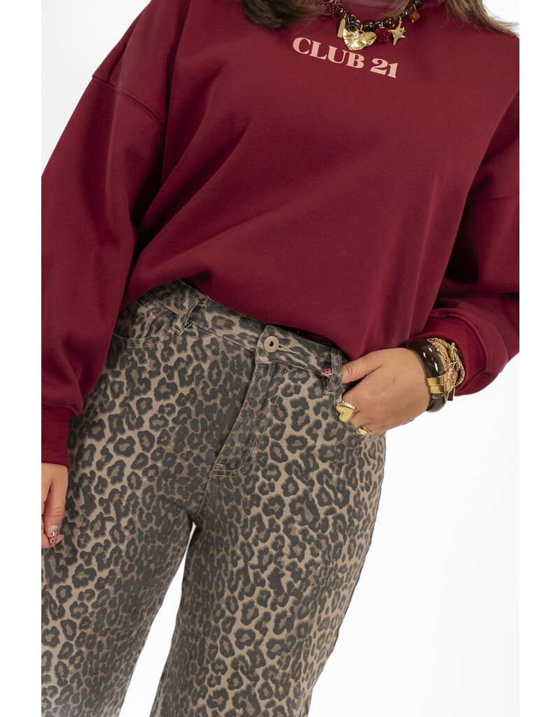 21Jewelz Basic stretch wide leg jeans - panterprint