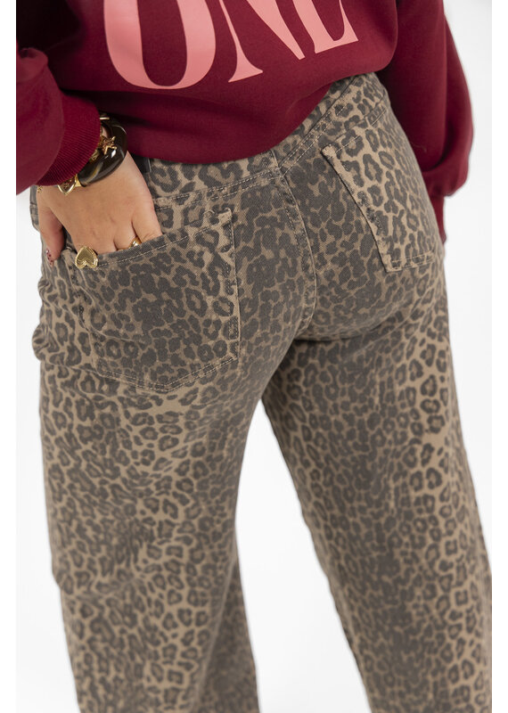21Jewelz Basic stretch wide leg jeans - panterprint