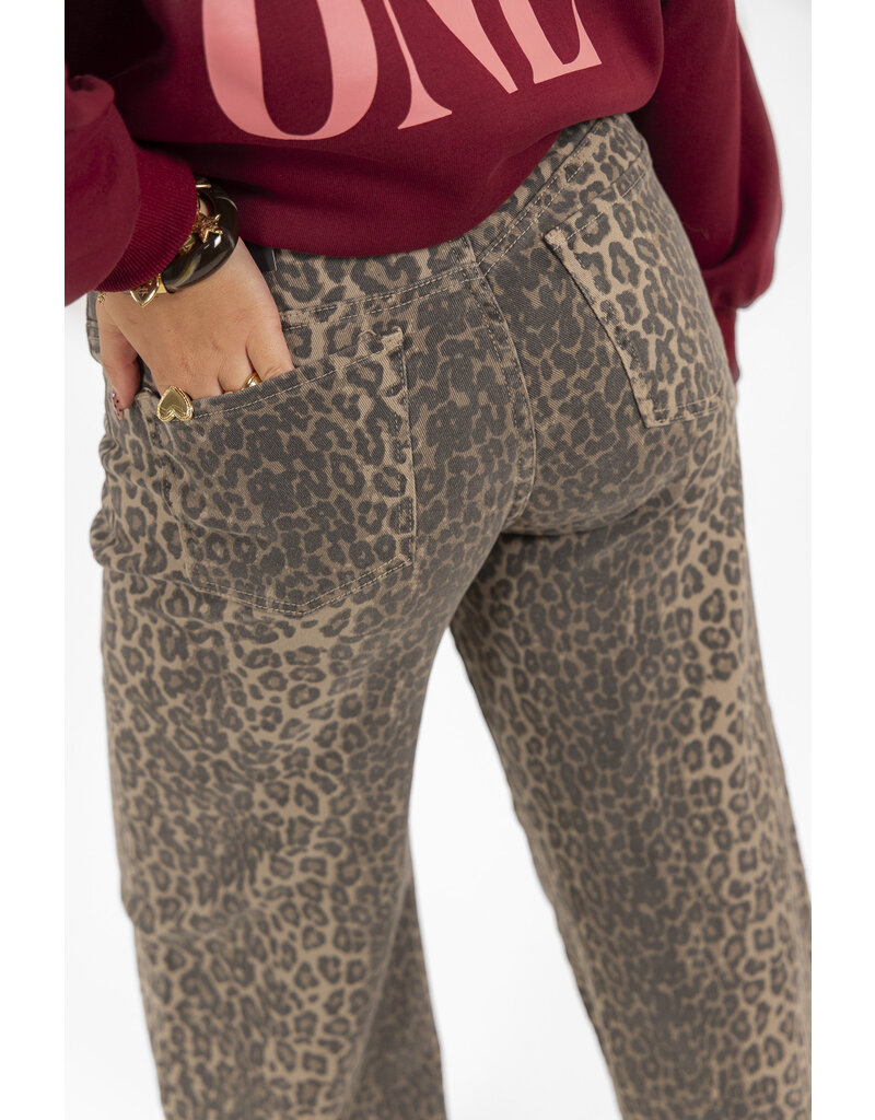 21Jewelz Basic stretch wide leg jeans - panterprint