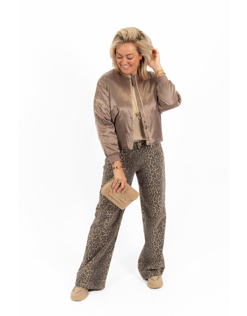 21Jewelz Extra long basic stretch wide leg jeans - panterprint