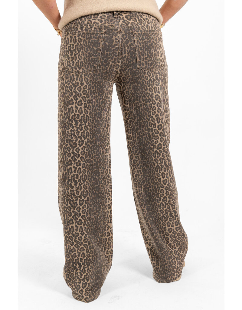 21Jewelz Extra long basic stretch wide leg jeans - panterprint