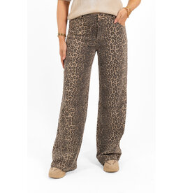 21Jewelz Extra long basic stretch wide leg jeans - panterprint