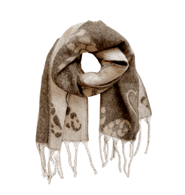 21Jewelz Beige sjaal met panterprint hartjes