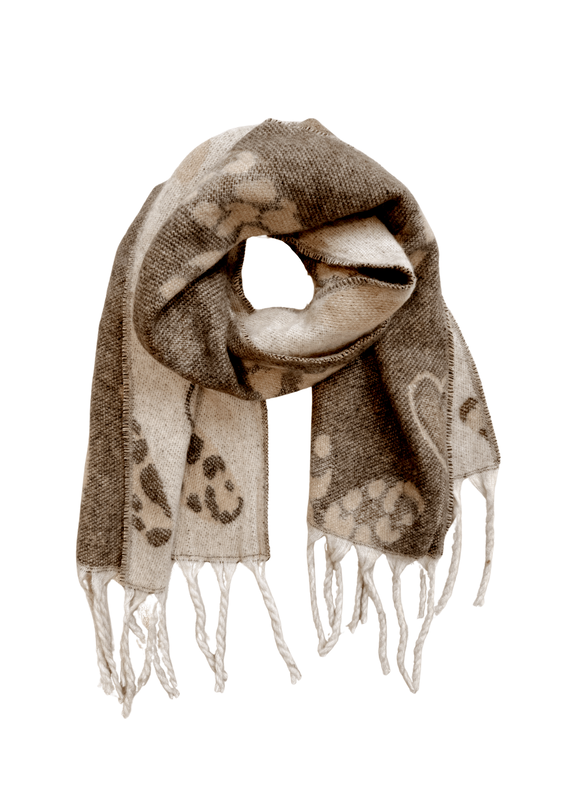 21Jewelz Beige sjaal met panterprint hartjes