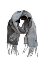 21Jewelz Grijze sjaal met panterprint hartjes
