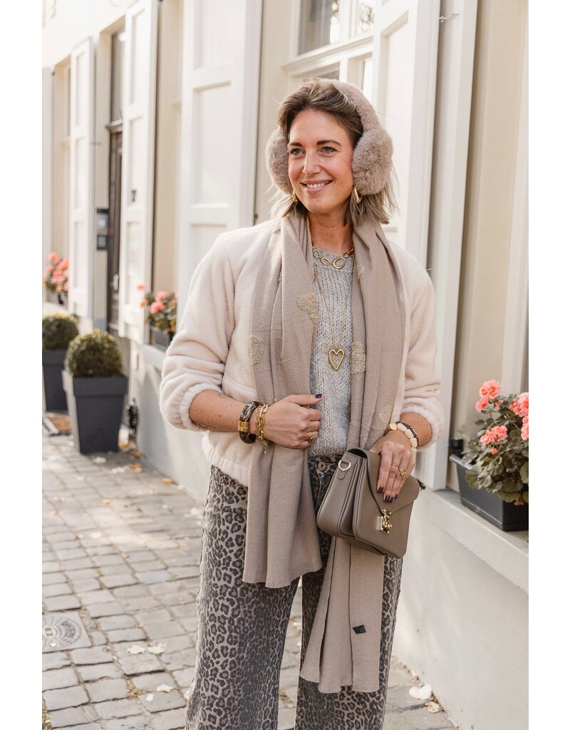 21Jewelz Fluffy oorwarmers - taupe