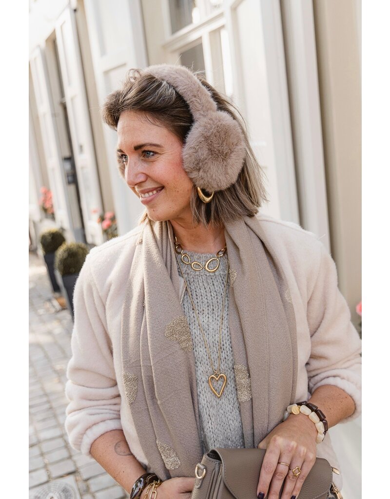 21Jewelz Fluffy oorwarmers - taupe