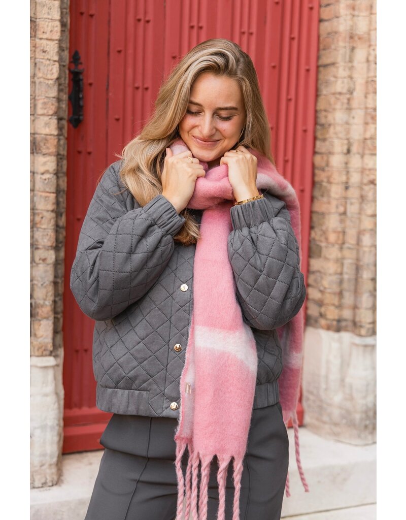 21Jewelz Sjaal met tekst "HAPPY" - roze