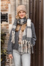 21Jewelz Geblokte sjaal - grijs/ecru