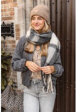 21Jewelz Geblokte sjaal - grijs/ecru
