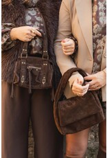 21Jewelz Tasje met hengsel en gouden details - suede bruin