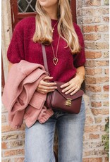 21Jewelz Effen handtas met gouden sluiting - Bordeaux