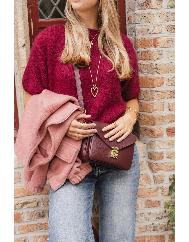 21Jewelz Effen handtas met gouden sluiting - Bordeaux