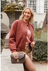 21Jewelz Effen handtas met gouden sluiting - Donkerbruin