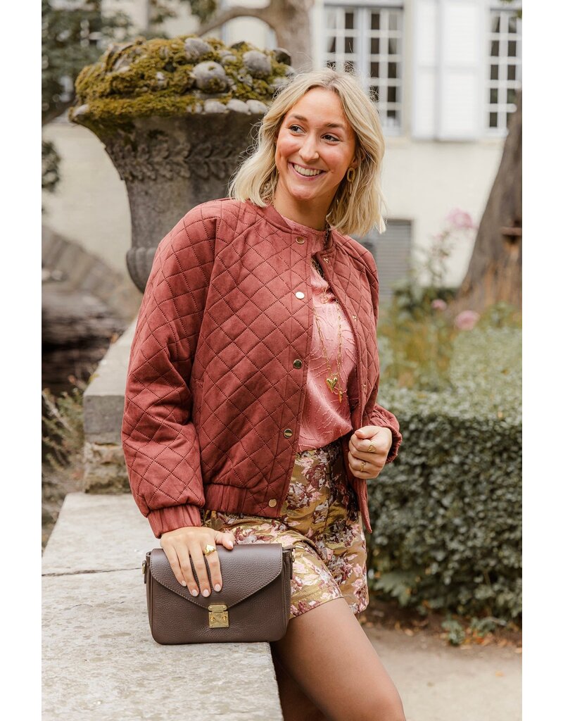 21Jewelz Effen handtas met gouden sluiting - Donkerbruin