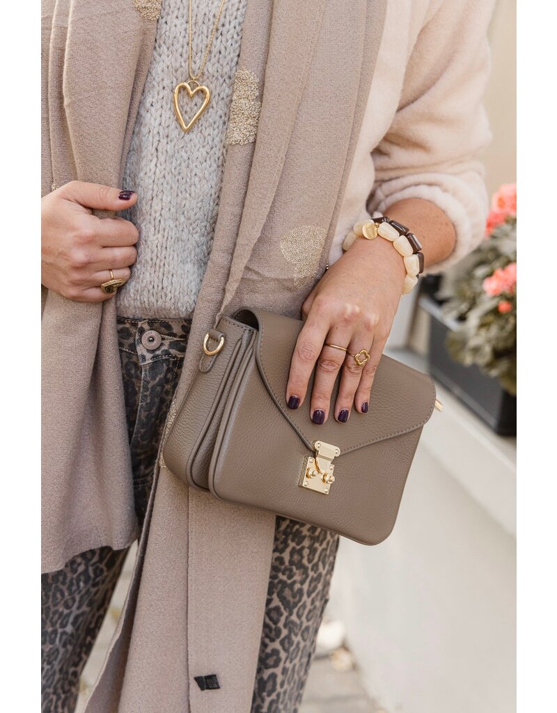 21Jewelz Effen tas met gouden sluiting - Taupe