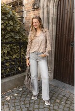 21Jewelz Middel grote tas met gouden ringen - suede panterprint