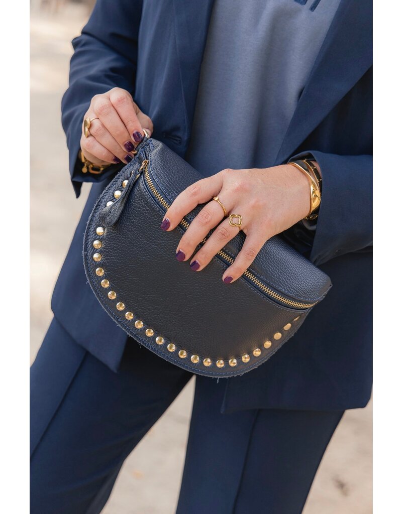 21Jewelz Crossbody tas met gouden studs - donkerblauw