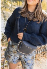 21Jewelz Crossbody tas met gouden studs - donkerblauw