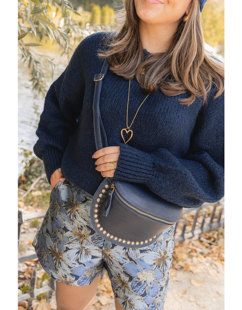 21Jewelz Crossbody tas met gouden studs - donkerblauw