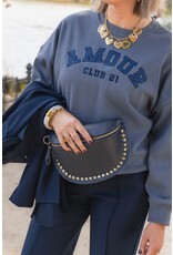 21Jewelz Crossbody tas met gouden studs - donkerblauw