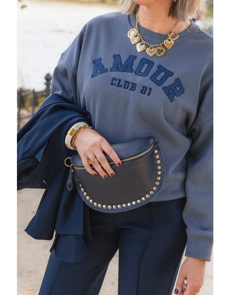 21Jewelz Crossbody tas met gouden studs - donkerblauw