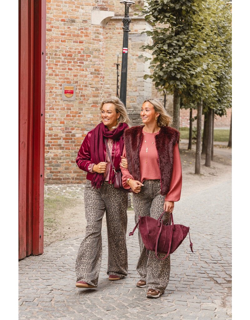 21Jewelz Suede shopper met dubbel hengsel - bordeaux